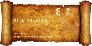 Rikk Klotild névjegykártya